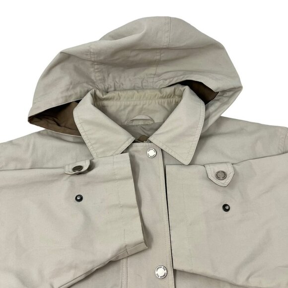 London Fog Limited Edition Beige Hooded Trench Coat Size 1X Detachable Hood Long - Picture 12 of 16